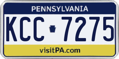 PA license plate KCC7275