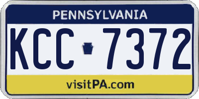 PA license plate KCC7372