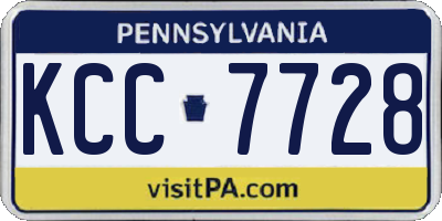 PA license plate KCC7728
