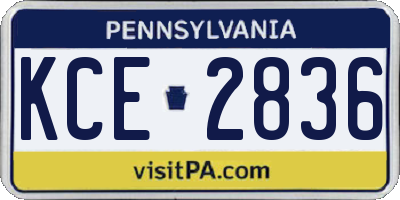 PA license plate KCE2836