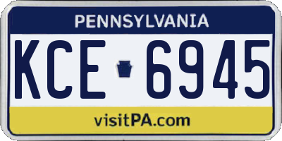 PA license plate KCE6945