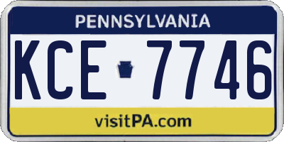 PA license plate KCE7746