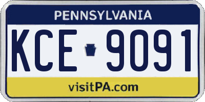 PA license plate KCE9091