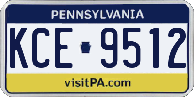 PA license plate KCE9512