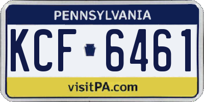 PA license plate KCF6461