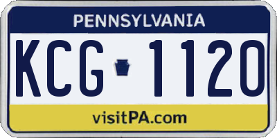 PA license plate KCG1120