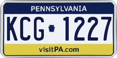 PA license plate KCG1227