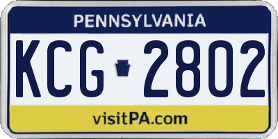 PA license plate KCG2802