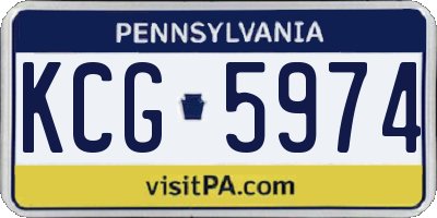 PA license plate KCG5974