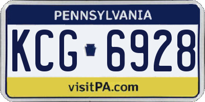 PA license plate KCG6928