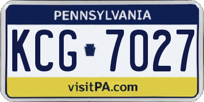 PA license plate KCG7027