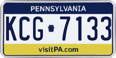 PA license plate KCG7133