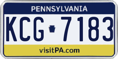PA license plate KCG7183