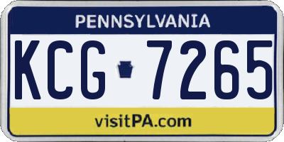 PA license plate KCG7265