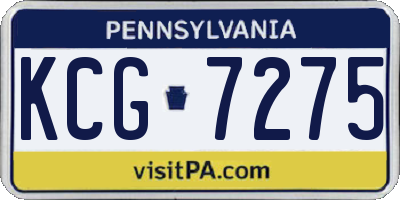 PA license plate KCG7275