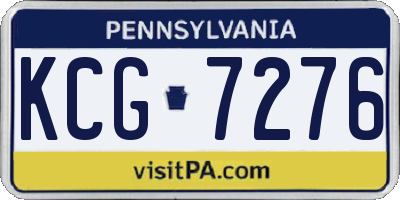 PA license plate KCG7276