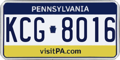 PA license plate KCG8016