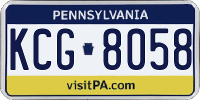 PA license plate KCG8058