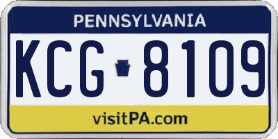 PA license plate KCG8109
