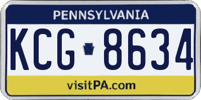 PA license plate KCG8634