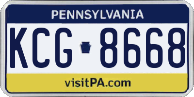 PA license plate KCG8668