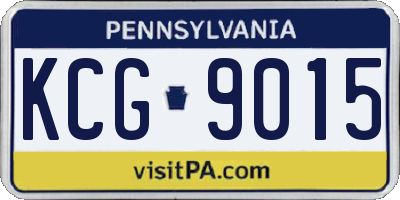 PA license plate KCG9015