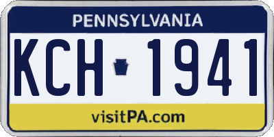PA license plate KCH1941