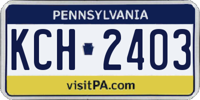 PA license plate KCH2403
