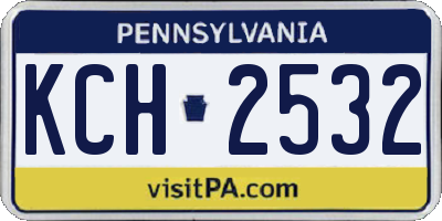 PA license plate KCH2532