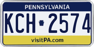 PA license plate KCH2574