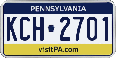 PA license plate KCH2701