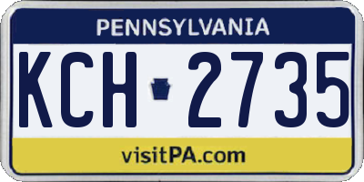 PA license plate KCH2735