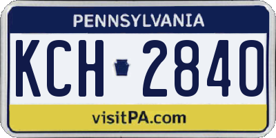 PA license plate KCH2840