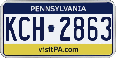 PA license plate KCH2863