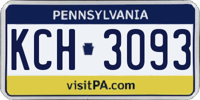 PA license plate KCH3093