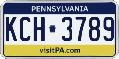 PA license plate KCH3789