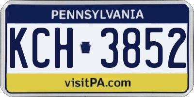 PA license plate KCH3852