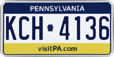 PA license plate KCH4136