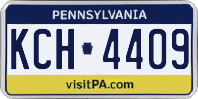 PA license plate KCH4409