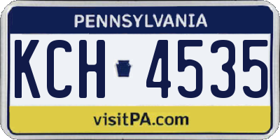 PA license plate KCH4535