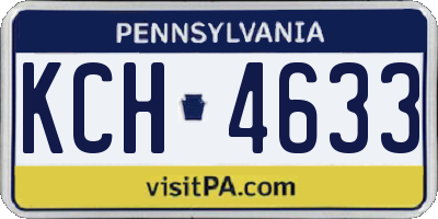 PA license plate KCH4633