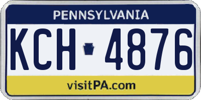 PA license plate KCH4876