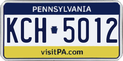 PA license plate KCH5012