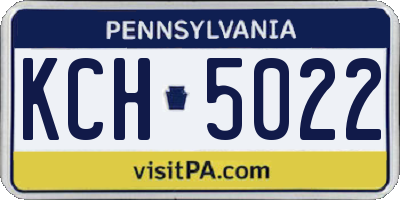 PA license plate KCH5022