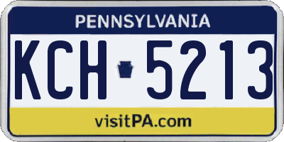 PA license plate KCH5213