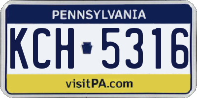 PA license plate KCH5316