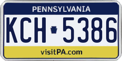 PA license plate KCH5386