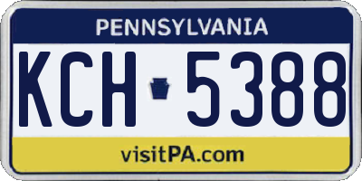 PA license plate KCH5388