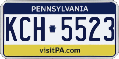 PA license plate KCH5523