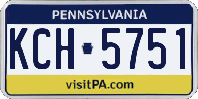 PA license plate KCH5751
